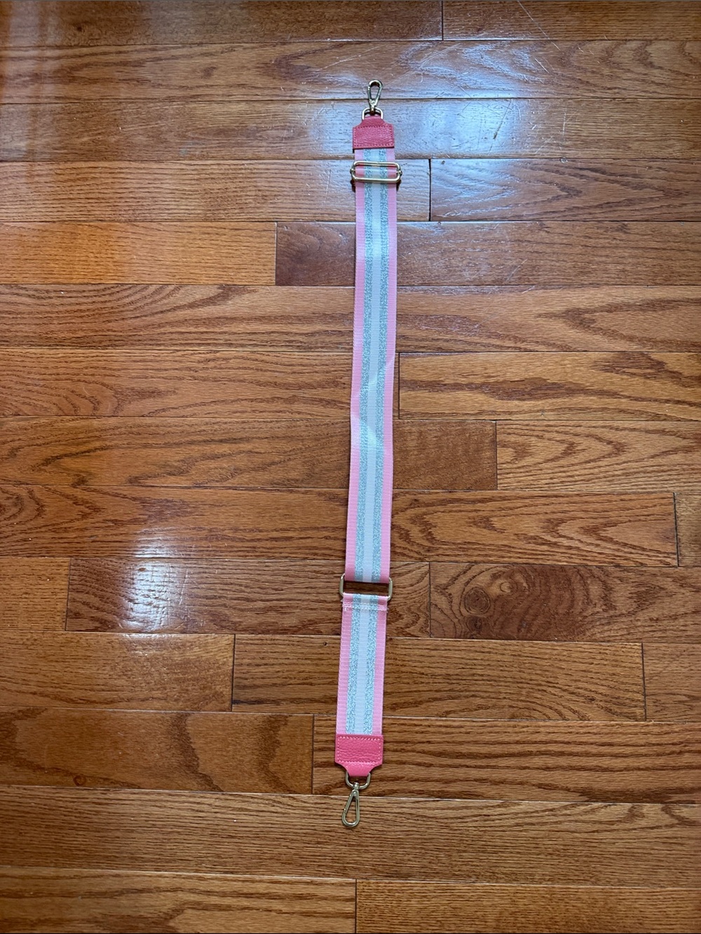 Marc Jacobs Pink, Light Blue & White Striped Crossbody Strap
